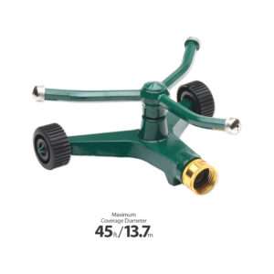 3-Arm Metal Sprinkler with Wheel Base 360 Degree