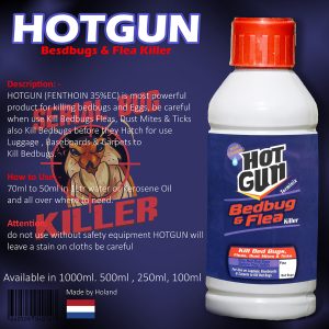 HotGun Fenthion 50EC 250ml Bed Bugs flea Killer extream toxic