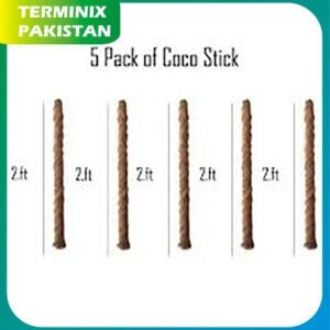 Coconut Plant Stick (2 FT) Pack Of 5  Money Plant Straightener Coir Stick For Plants Coir Poles For Climbing Indoor Plants