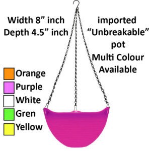 hanging pot multi colour imported pot unbreakable plastic with iron chine