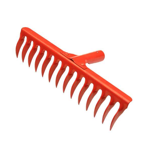 Iron Rake Head 14 Teeth Garden For Loose Soil Dry Grass Leaves Cleaning Tools Hand tool (Handle Not Include)