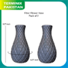 Flower Arrangement Pack Of 2 Fiber unbreakable Plastic Vases - For Home Decoration - Weeding décor -  Fiber Flower Plastic Vases Pots - Image 2