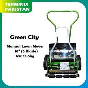 Manual Lawn Mower ( 16″ inches 5-SharpBlades Jasmine Nw.16.5kg) GreenCity Heavy Duty Lawn Grass Cutter