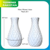Flower Arrangement Pack Of 2 Fiber unbreakable Plastic Vases - For Home Decoration - Weeding décor -  Fiber Flower Plastic Vases Pots - Image 5