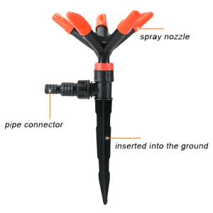 5-Arm Lawn and Garden Sprinkler with Pole 360 Degrees Rotating Sprinkler Water Irrigation System