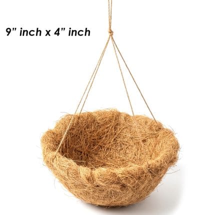 Coco Basket Hanging  Planter – Natural Coco Liner Plant Basket for Gardening & Home Decor SMALL
