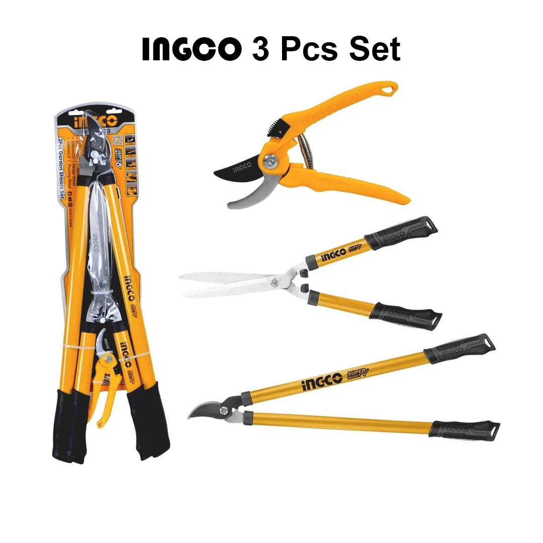ingco-3-pcs-set.jpg Ingco 3 Pieces Tool Set HLT78033 (Pruner,Lopper,Hedge) - Image 1