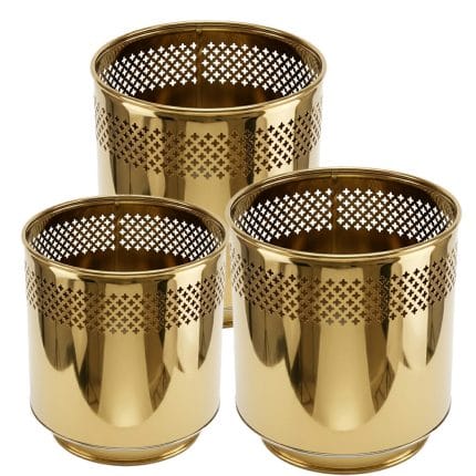 Golden Stainless Steel Planter Pot – Premium Shiny Metallic Finish – Multiple Sizes
