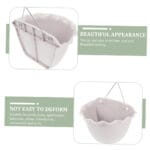 Retro Hanging Basket Flower Pot Modern Wall Decor 8" White - Image 2