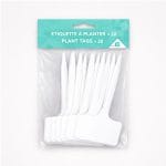 Plant Tags | White Plastic Plant Labels Pack of 20 for Nursery & Gardening